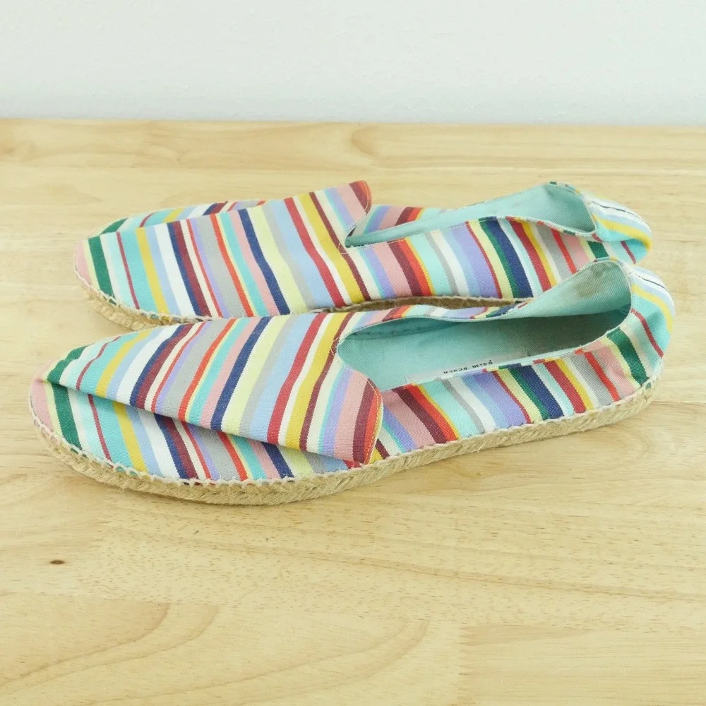 Stubbs & Wootton Mens Multi Color Striped Canvas Espadrilles Loafers 12 46